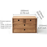 ONIJA  Sheesham Wooden Desktop Organizers with Drawers Home Workspace Office Supplies Wooden Storage Box Shelf Case Hold Box with 4 Drawers